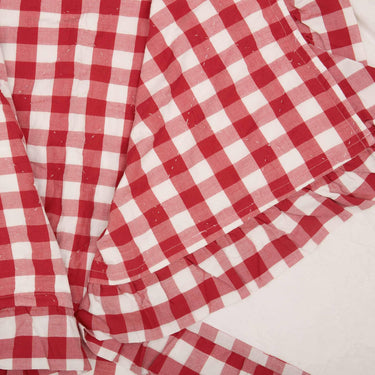 Annie Buffalo Red Check Ruffled Quilt Coverlet VHC Brands - The Fox Decor